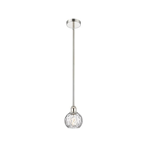 Innovations Athens Water Glass 6in 1-Light Mini Pendant | Industrial Polished Nickel Steel and Clear Water Glass | Kitchen | Model 616-1S-PN-G1215-6
