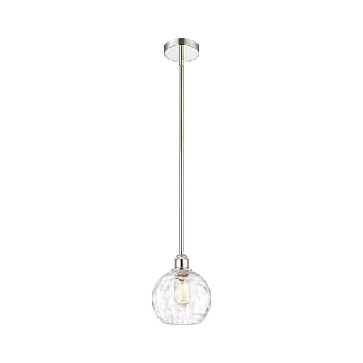 Innovations Athens Water Glass 8in 1-Light Mini Pendant | Industrial Polished Nickel and Clear Glass | Kitchen Island & Dining | Model 616-1S-PN-G1215-8