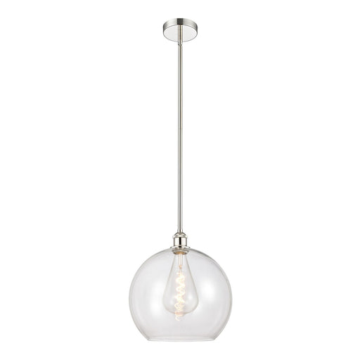 Innovations Athens 14in 1-Light Pendant | Industrial Polished Nickel Steel and Clear Glass | Kitchen Island & Dining Room | Model 616-1S-PN-G122-14-LED