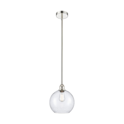 Innovations Athens 10in 1-Light Mini Pendant | Industrial Polished Nickel Steel and Seedy Glass | Kitchen Island & Dining Room | Model 616-1S-PN-G124-10