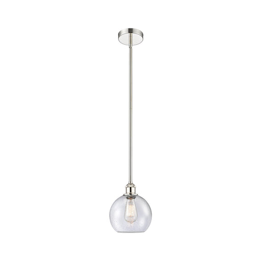 Innovations Athens 8in 1-Light Mini Pendant | Industrial Polished Nickel Steel and Seedy Glass | Kitchen Island & Dining Room | 8 | Model 616-1S-PN-G124-8