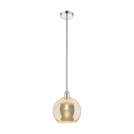 Innovations Athens 10in 1-Light Mini Pendant | Industrial Polished Nickel Steel and Mercury Glass | Kitchen Island & Dining Room | Model 616-1S-PN-G128-10