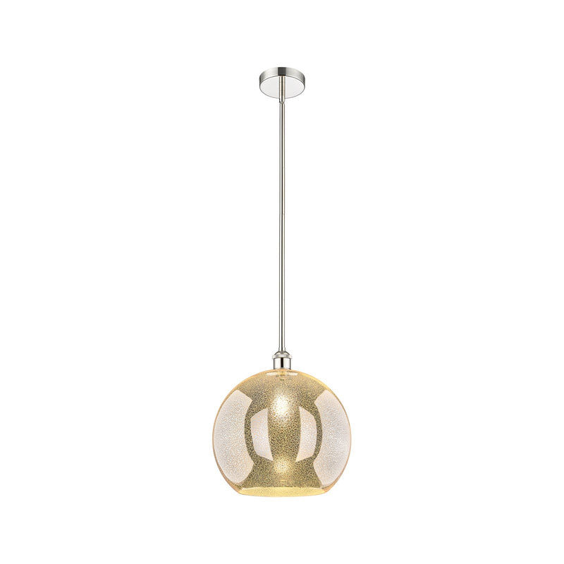 Innovations Athens 14in 1-Light Pendant | Industrial Polished Nickel and Mercury Glass | Kitchen Island & Dining Room | 13.75 x | Model 616-1S-PN-G128-14