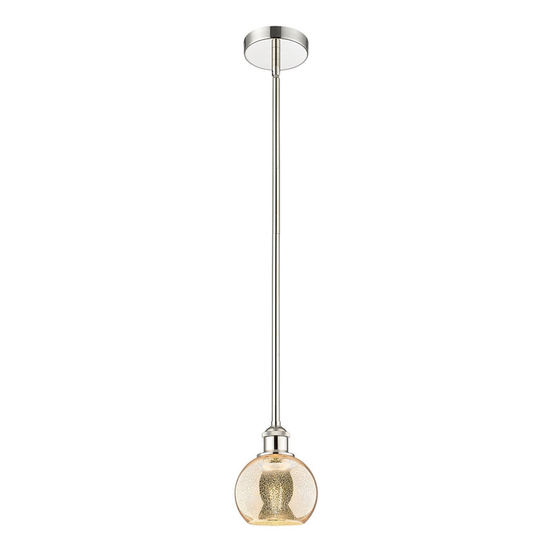 Innovations Athens 6in 1-Light Mini Pendant | Industrial Polished Nickel Steel and Mercury Glass | Kitchen Island & Dining Room | Model 616-1S-PN-G128-6