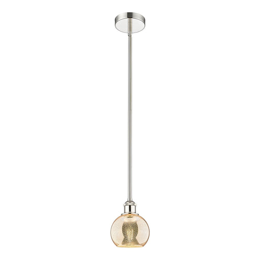 Innovations Athens 6in 1-Light Mini Pendant | Industrial Polished Nickel Steel and Mercury Glass | Kitchen Island & Dining Room | Model 616-1S-PN-G128-6