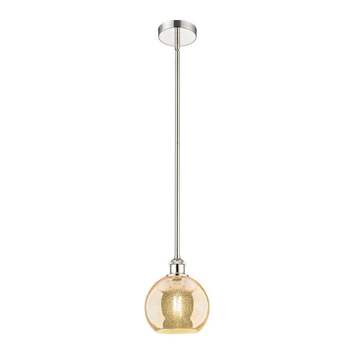 Innovations Athens 8in 1-Light Mini Pendant | Industrial Polished Nickel Steel and Mercury Glass | Kitchen Island & Dining Room | Model 616-1S-PN-G128-8