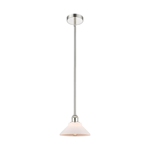 Innovations Orwell 8.38in 1-Light Mini Pendant | Industrial Polished Nickel Steel and Matte White Glass | Kitchen Island | 8.38 | Model 616-1S-PN-G131-LED