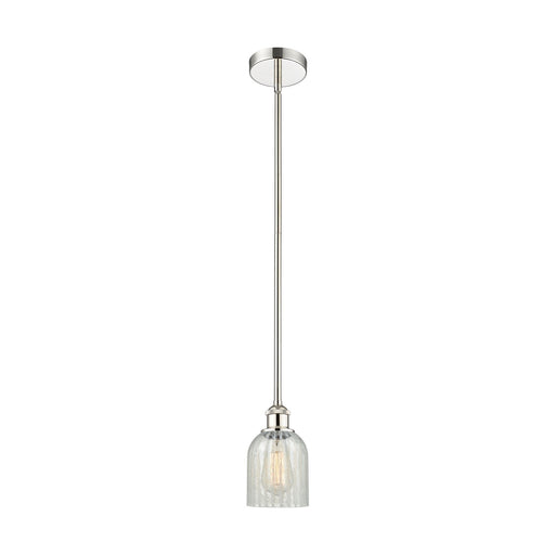 Innovations Caledonia 5in 1-Light Mini Pendant | Industrial Polished Nickel Steel and Mouchette Glass | Kitchen Island & Dining | Model 616-1S-PN-G2511