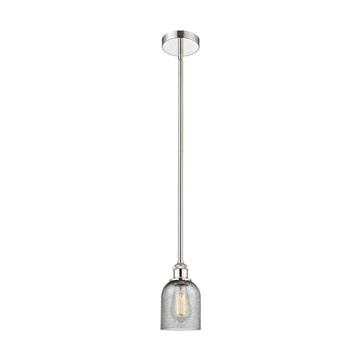 Innovations Caledonia 5in 1-Light Mini Pendant | Industrial Polished Nickel and Charcoal Glass | Kitchen Island & Dining Room | Model 616-1S-PN-G257-LED