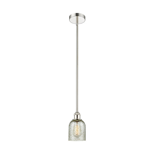 Innovations Lighting Caledonia 5in 1-Light Mini Pendant | Industrial Polished Nickel Steel and Mica Glass | Kitchen Island & Dining | Model 616-1S-PN-G259
