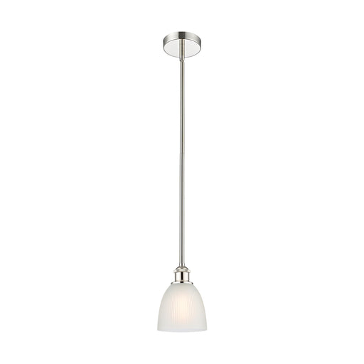 Innovations Castile 6in 1-Light Mini Pendant | Industrial Polished Nickel and White Glass | Kitchen Island & Dining Room | 6 x 6 x | Model 616-1S-PN-G381