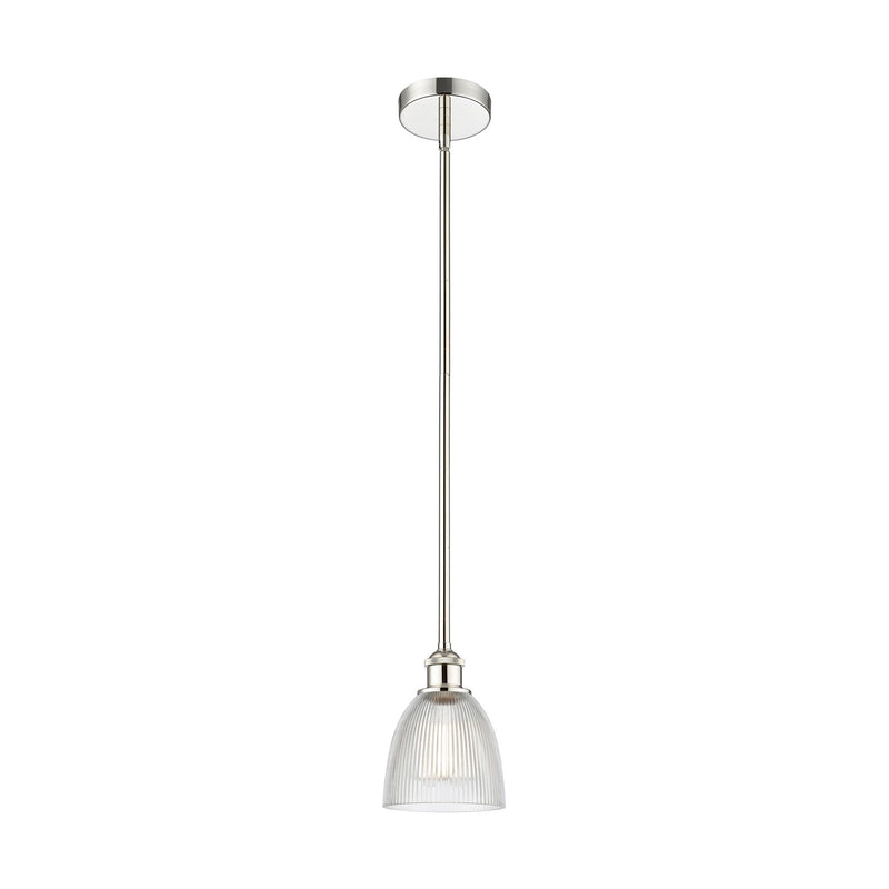 Innovations Castile 6in 1-Light Mini Pendant | Industrial Polished Nickel Steel and Clear Glass | Kitchen Island & Dining Room | 6 | Model 616-1S-PN-G382