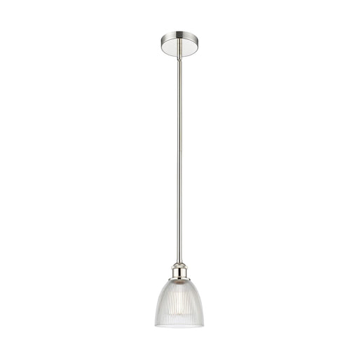 Innovations Castile 6in 1-Light Mini Pendant | Industrial Polished Nickel Steel and Clear Glass | Kitchen Island & Dining Room | 6 | Model 616-1S-PN-G382