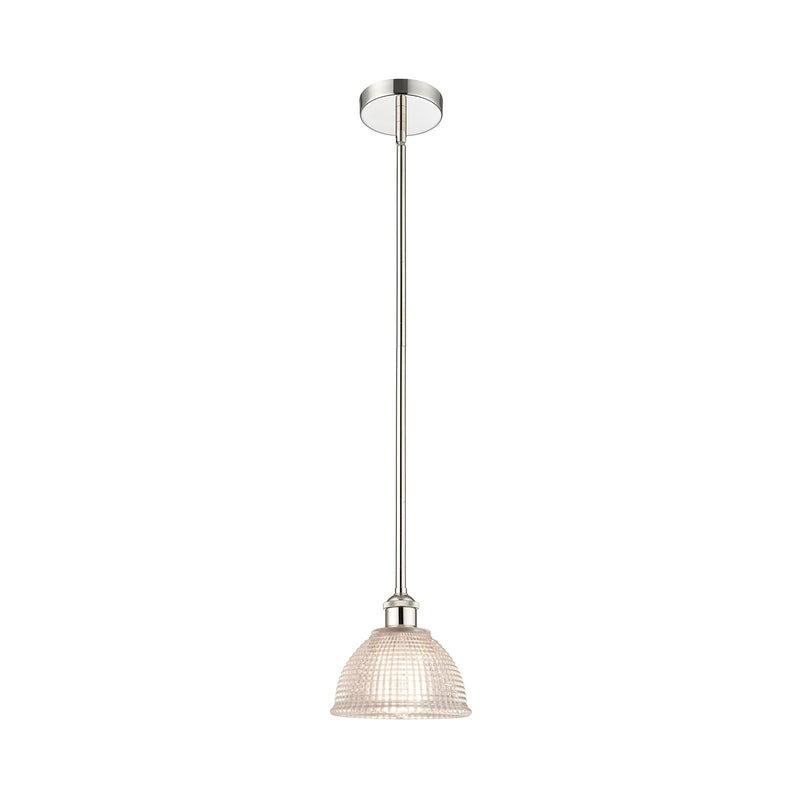 Innovations Arietta 8in 1-Light Mini Pendant | Industrial Polished Nickel Steel and Clear Glass | Kitchen Island & Dining Room | Model 616-1S-PN-G422-LED