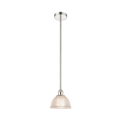 Innovations Arietta 8in 1-Light Mini Pendant | Industrial Polished Nickel Steel and Clear Glass | Kitchen Island & Dining Room | Model 616-1S-PN-G422-LED