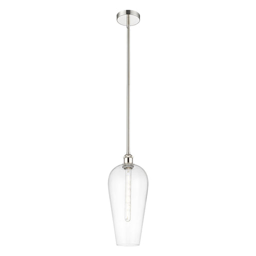 Innovations Chelsea 8in 1-Light Mini Pendant | Industrial Polished Nickel Steel and Clear Glass | Kitchen Island & Dining Room | Model 616-1S-PN-G456-8CL