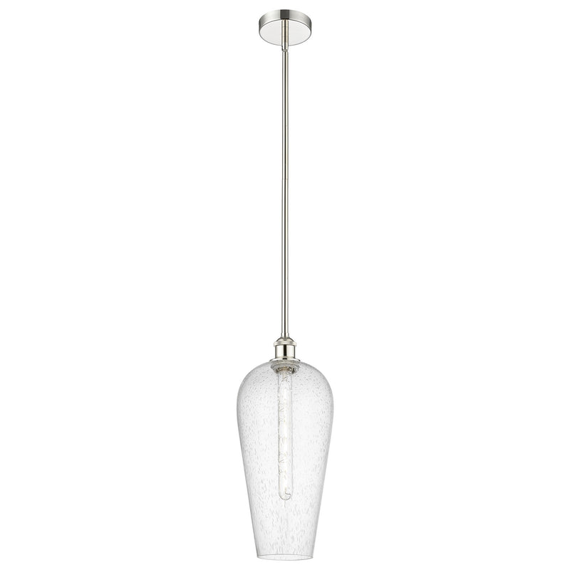 Innovations Chelsea 8in 1-Light Mini Pendant | Industrial Polished Nickel Steel and Seedy Glass | Kitchen Island & Dining Room | Model 616-1S-PN-G456-8SDY