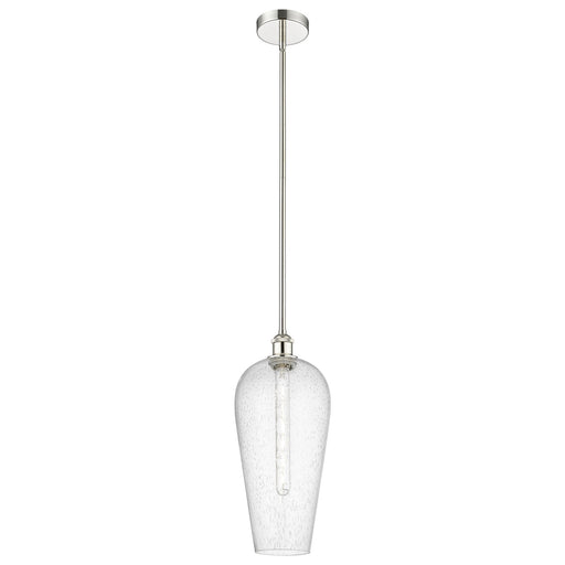 Innovations Chelsea 8in 1-Light Mini Pendant | Industrial Polished Nickel Steel and Seedy Glass | Kitchen Island & Dining Room | Model 616-1S-PN-G456-8SDY