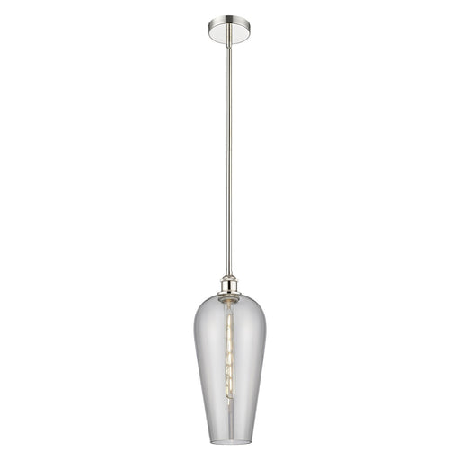 Innovations Chelsea 8in 1-Light Mini Pendant | Industrial Polished Nickel and Light Smoked Glass | Kitchen Island & Dining Room | Model 616-1S-PN-G456-8SM