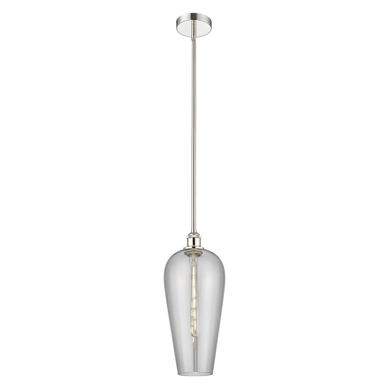 Innovations Chelsea 8in 1-Light Mini Pendant | Industrial Polished Nickel and Light Smoked Glass | Kitchen Island & Dining Room | Model 616-1S-PN-G456-8SM