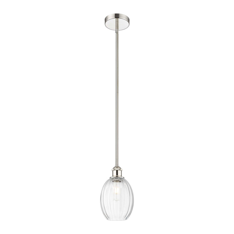 Innovations Preston Bulb 6.25in 1-Light Mini Pendant | Industrial Polished Nickel Steel and Clear Glass | Kitchen Island & | Model 616-1S-PN-G459-6CL