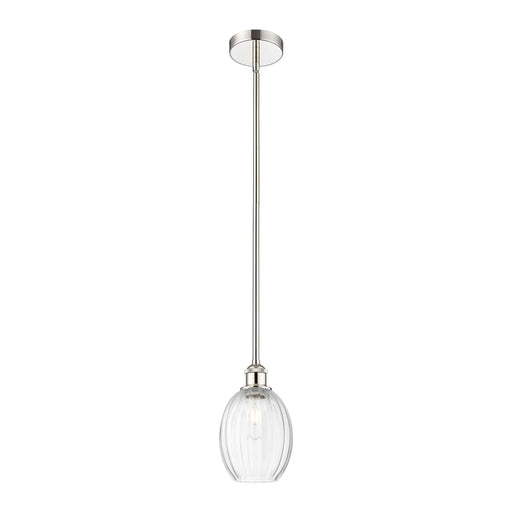 Innovations Preston Bulb 6.25in 1-Light Mini Pendant | Industrial Polished Nickel Steel and Clear Glass | Kitchen Island & | Model 616-1S-PN-G459-6CL