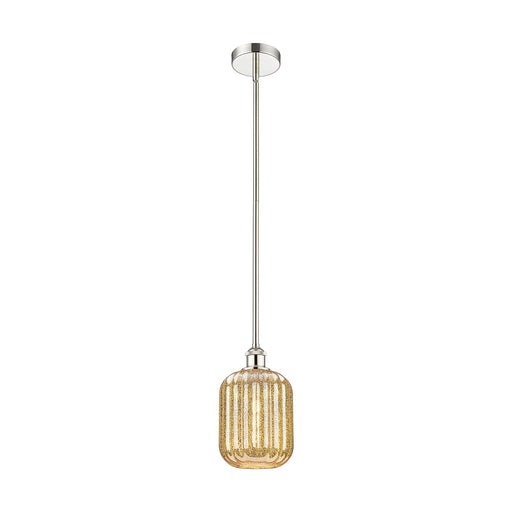 Innovations Preston Cylinder 7in 1-Light Mini Pendant | Industrial Polished Nickel Steel and Mercury Glass | Kitchen Island & | Model 616-1S-PN-G460-7ME