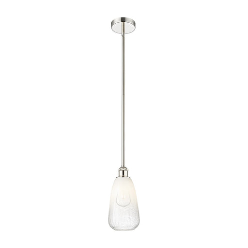 Innovations Brookhaven Almond 6in 1-Light Mini Pendant | Industrial Polished Nickel Steel and Opal Glass | Kitchen Island & | Model 616-1S-PN-G480-6OP