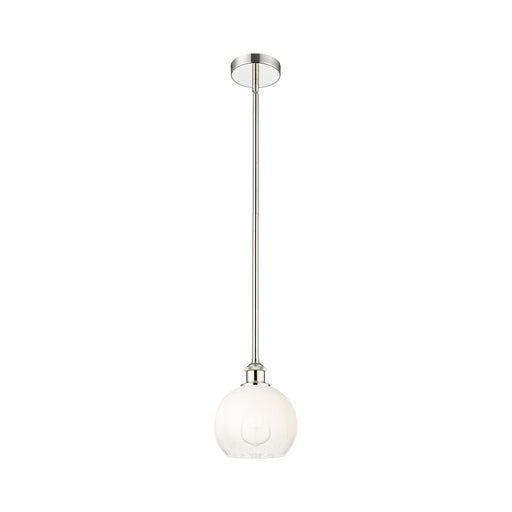 Innovations Brookhaven Globe 8in 1-Light Mini Pendant | Industrial Polished Nickel Steel and Opal Glass | Kitchen Island & | Model 616-1S-PN-G483-8OP