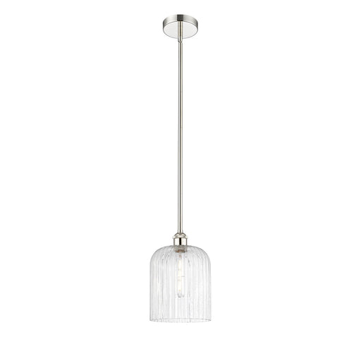 Innovations Bridal Veil 5in 1-Light Mini Pendant | Art Nouveau Polished Nickel Steel and Seedy Ribbed Glass | Kitchen Island & | Model 616-1S-PN-G559-8SDY
