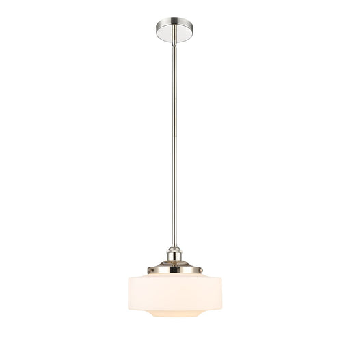 Innovations Bridgeton 12in 1-Light Mini Pendant | Traditional Polished Nickel and Matte White Frosted Glass | Kitchen Island & | Model 616-1S-PN-G691-12