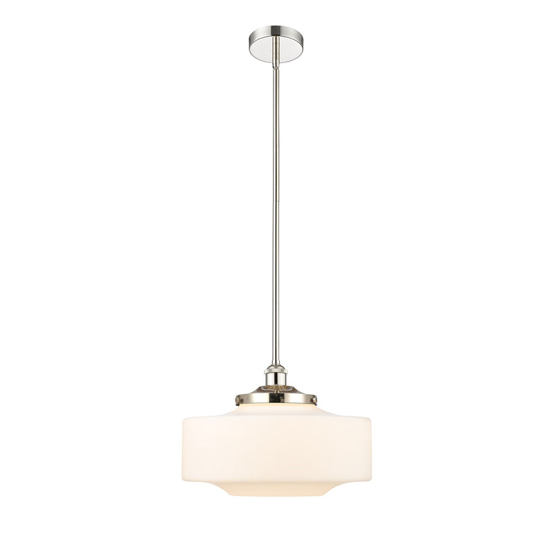 Innovations Bridgeton 16in 1-Light Mini Pendant | Traditional Polished Nickel and Matte White Frosted Glass | Kitchen Island & | Model 616-1S-PN-G691-16