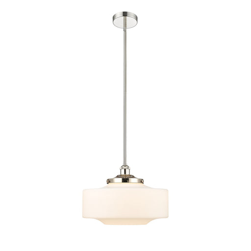 Innovations Bridgeton 16in 1-Light Mini Pendant | Traditional Polished Nickel and Matte White Frosted Glass | Kitchen Island & | Model 616-1S-PN-G691-16