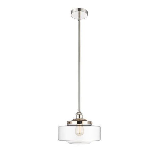 Innovations Bridgeton 12in 1-Light Mini Pendant | Traditional Polished Nickel and Clear Glass | Kitchen Island & Dining Room | Model 616-1S-PN-G692-12