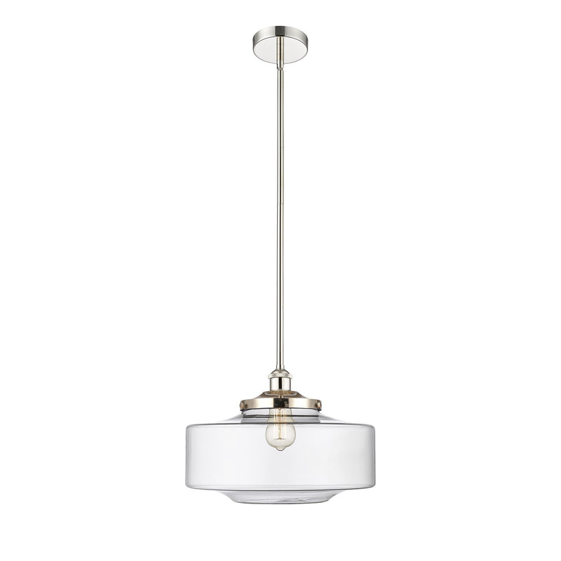 Innovations Bridgeton 11.75in 1-Light Mini Pendant | Traditional Polished Nickel and Clear Glass | Kitchen Island & Dining Room | Model 616-1S-PN-G692-16