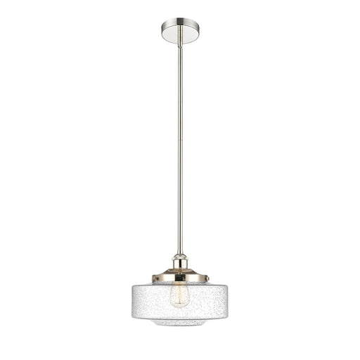 Innovations Bridgeton 12in 1-Light Mini Pendant | Traditional Polished Nickel Steel and Seedy Glass | Kitchen Island & Dining | Model 616-1S-PN-G694-12