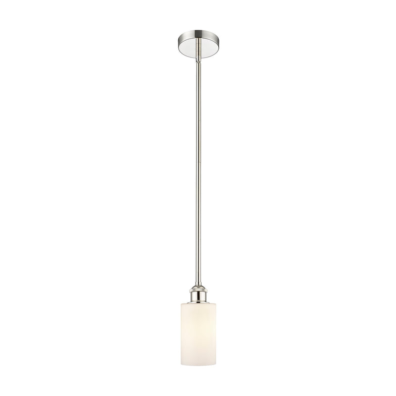 Innovations Clymer 4in 1-Light Mini Pendant | Art Nouveau Polished Nickel and Matte White Glass | Kitchen Island & Dining Room | Model 616-1S-PN-G801