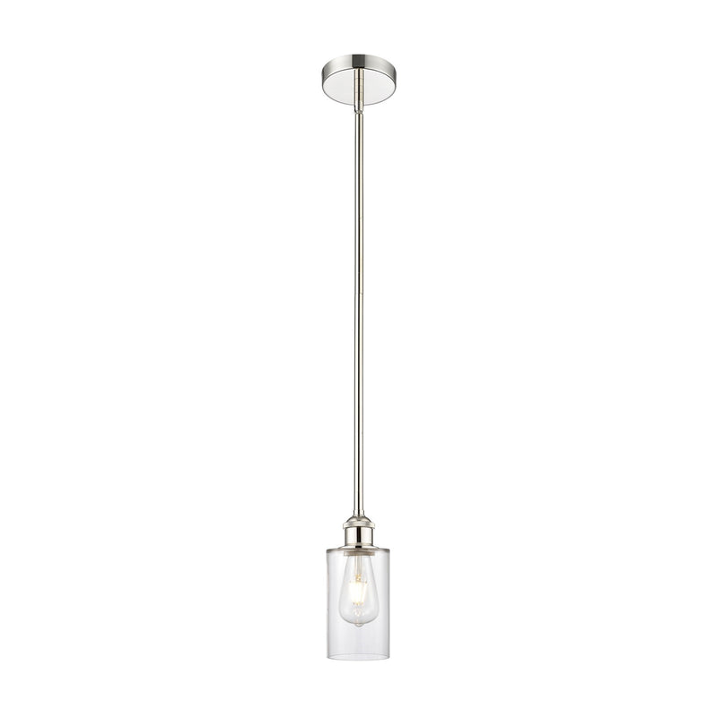Innovations Clymer 4in 1-Light Mini Pendant | Art Nouveau Polished Nickel Steel and Clear Glass | Kitchen Island & Dining Room | Model 616-1S-PN-G802