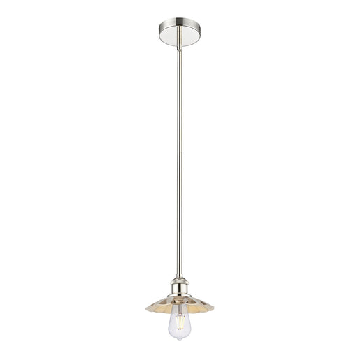 Innovations Scallop 8in 1-Light Mini Pendant | Industrial Polished Nickel Steel and Cast Brass with Polished Nickel Metal Shade | Model 616-1S-PN-M17-PN
