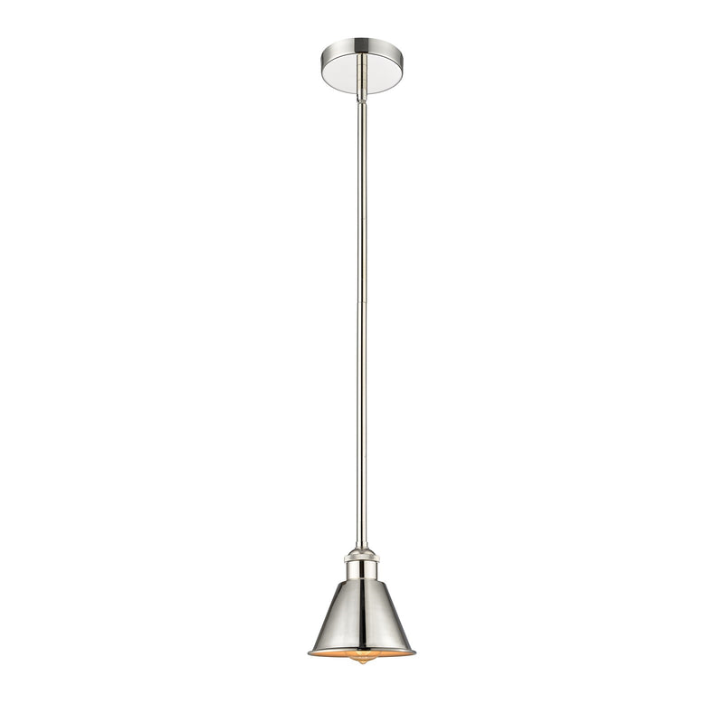 Innovations Smithfield 7in 1-Light Mini Pendant | Industrial Polished Nickel Steel and Polished Nickel Metal | Kitchen Island | 6.5 x | Model 616-1S-PN-M8