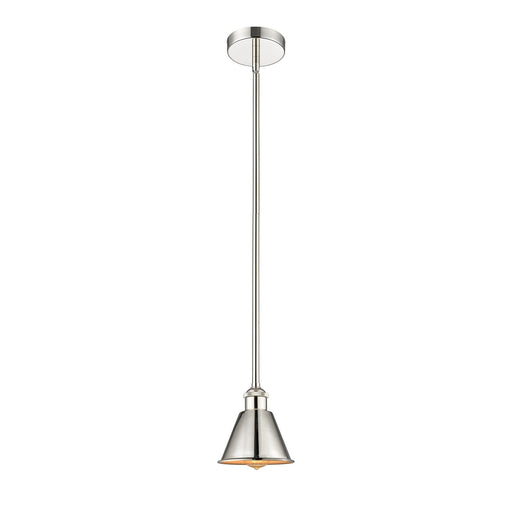 Innovations Smithfield 7in 1-Light Mini Pendant | Industrial Polished Nickel Steel and Polished Nickel Metal | Kitchen Island | 6.5 x | Model 616-1S-PN-M8