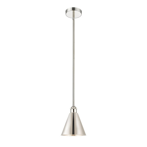 Innovations Berkshire Metal 8in 1-Light Mini Pendant | Industrial Polished Nickel Steel and Cast Brass with Polished Nickel | Model 616-1S-PN-MBC-8-PN