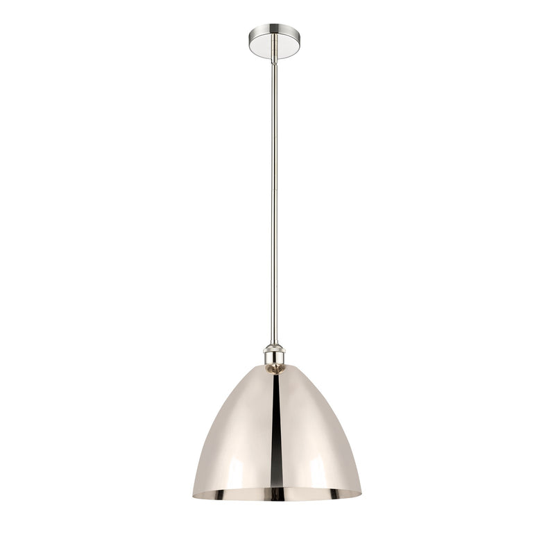 Innovations Bristol 16in 1-Light Mini Pendant | Industrial Polished Nickel Steel and Metal Shade | Kitchen Island & Dining | Model 616-1S-PN-MBD-16-PN