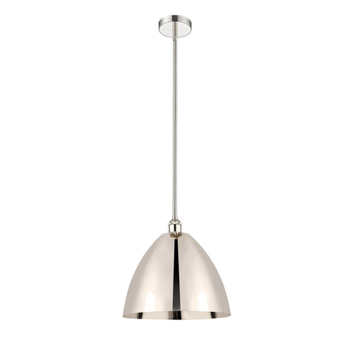 Innovations Bristol 16in 1-Light Mini Pendant | Industrial Polished Nickel Steel and Metal Shade | Kitchen Island & Dining | Model 616-1S-PN-MBD-16-PN