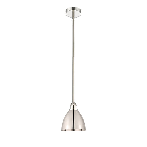 Innovations Bristol 8in 1-Light Mini Pendant | Industrial Polished Nickel Metal | Kitchen Island & Dining Room | 7.5 x 9 in | Model 616-1S-PN-MBD-75-PN