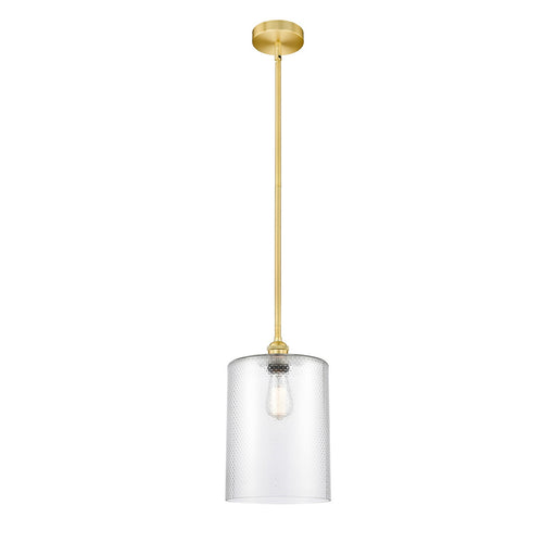 Innovations Cobbleskill 9in 1-Light Mini Pendant | Industrial Satin Gold Steel and Clear Glass | Kitchen Island & Dining Room | 9 | Model 616-1S-SG-G112-L