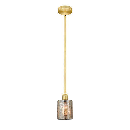 Innovations Cobbleskill 5in 1-Light Mini Pendant | Industrial Satin Gold Steel and Mercury Glass | Kitchen Island & Dining Room | 5 | Model 616-1S-SG-G116