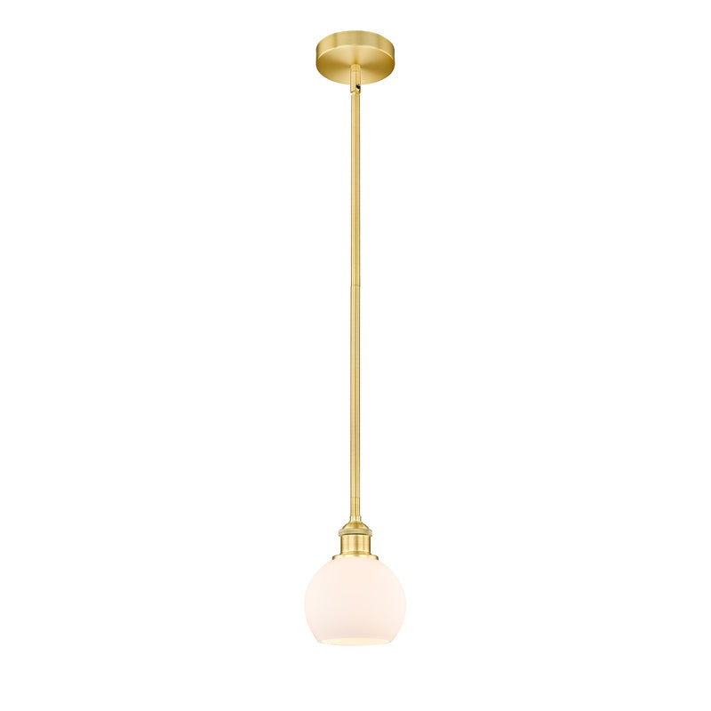 Innovations Athens 6in 1-Light Mini Pendant | Industrial Satin Gold Steel and Matte White Glass | Kitchen Island & Dining Room | Model 616-1S-SG-G121-6