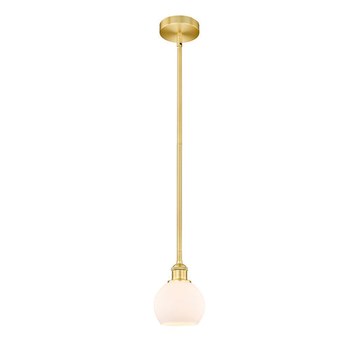 Innovations Athens 6in 1-Light Mini Pendant | Industrial Satin Gold Steel and Matte White Glass | Kitchen Island & Dining | Model 616-1S-SG-G121-6-LED