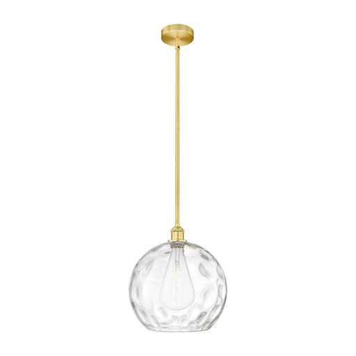 Innovations Athens Water Glass 13in 1-Light Pendant | Industrial Satin Gold Steel and Clear Glass | Kitchen Island & Dining | Model 616-1S-SG-G1215-14